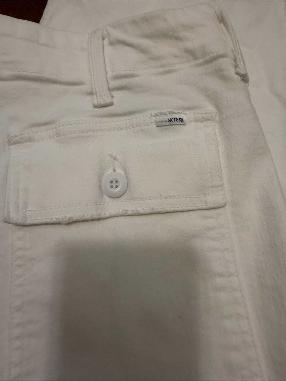 MOTHER Women's Ankle/Cropped High-Rise Button Fly Jeans in Off-White size 28 - Picture 5 of 9